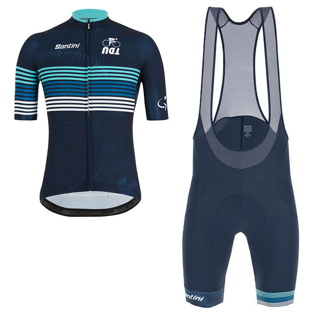 2019 Maillot Tour Down Under Tirantes Mangas Cortas Azul